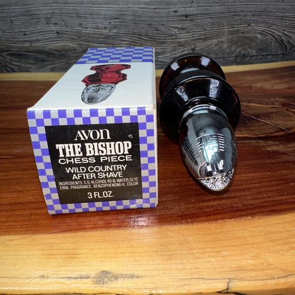 Avon The Bishop Wild Country Aftershave Chess Piece Full Bottle 3 Fl Oz Display - Picture 3 of 4